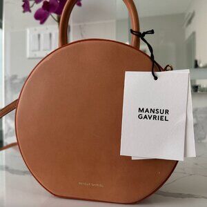Mansur Gavriel Camello Circle Crossbody Brown Leather bag NWT